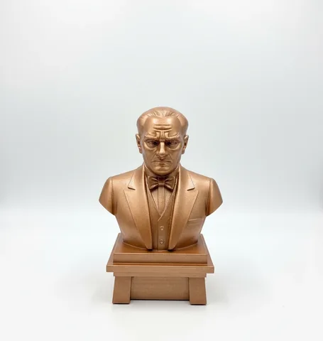 Diritech3D Bronz Renk Dekoratif Büst Figürü ve Stand