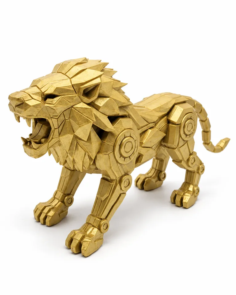 Diritech3D Mekanik Kükreyen Aslan Dekoratif Figür – fotoğraf 1