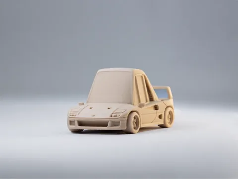 Diritech3D Tooned Retro Legends 3'lü Kit Card Set - Ferrari F40, Golf GTI MK1 ve Mini Cooper 13i