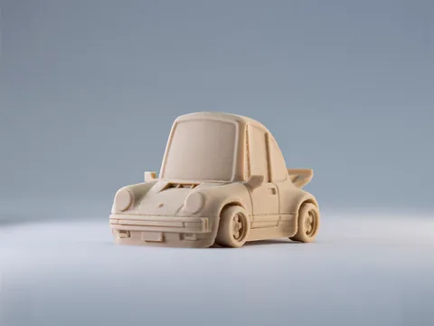 Diritech3D Tooned Modern Machines 3'lü Kit Card Set - Porsche 911 Turbo, Semi Truck ve Tesla