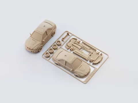 Diritech3D BMW E46 Ferrari F40 Competizione Golf GTI MK2 Tuning 3'lü Kit Card Model Araba Seti
