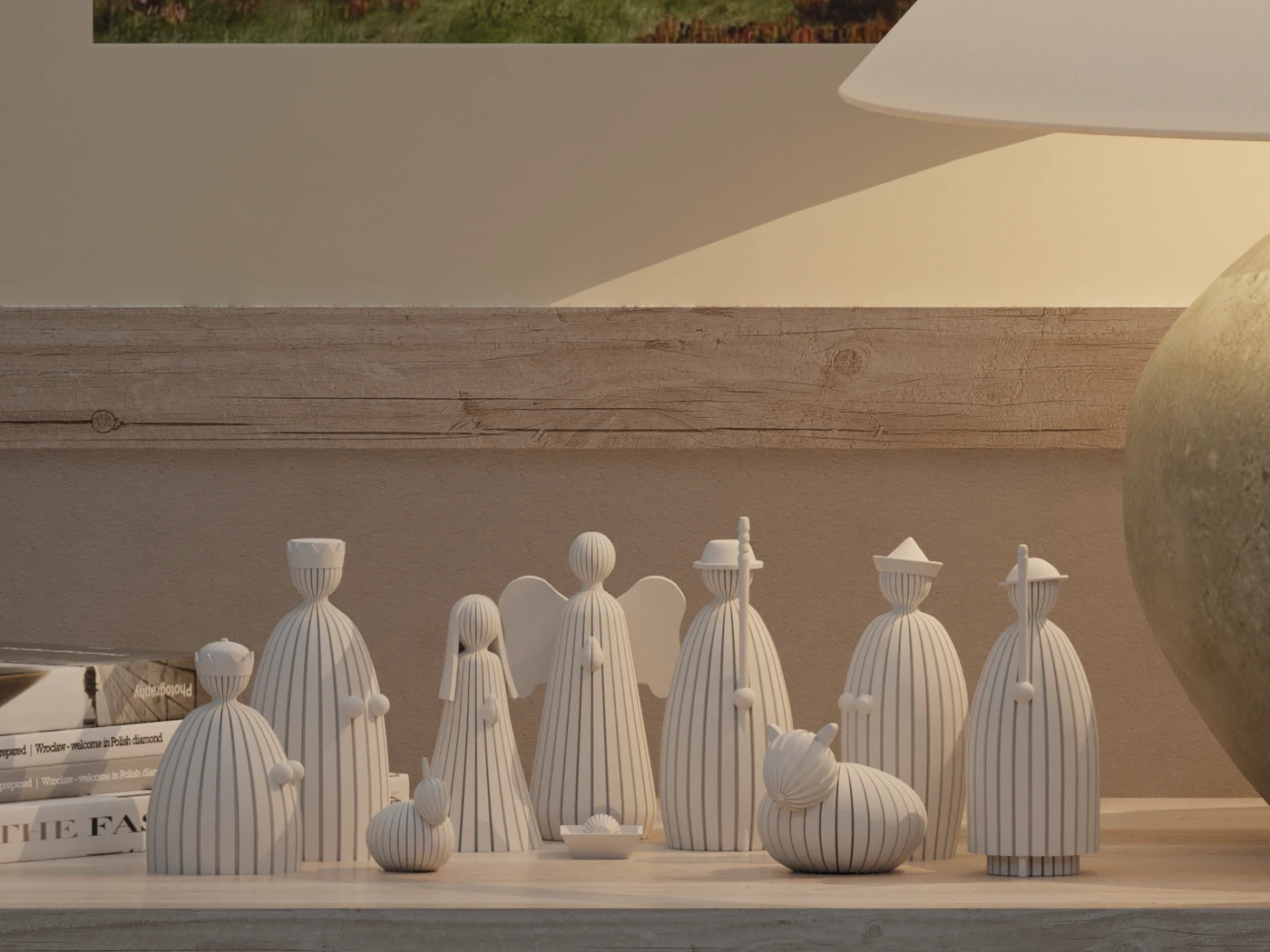 Diritech3D Minimalist Doğuş Sahnesi Dekoratif Figür Seti - Yılbaşı Noel Masaüstü Süsü – fotoğraf 1